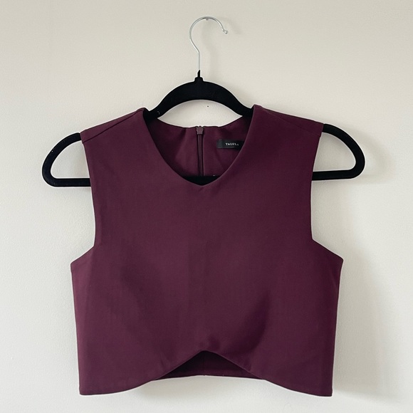 Aritzia | Talula Manzanita Cropped Tank Top Burgundy Size XS - Picture 2 of 9